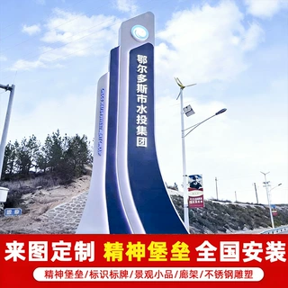 精神堡垒导向牌立牌不锈钢标识广告户外景区指示牌大型商场电子站
