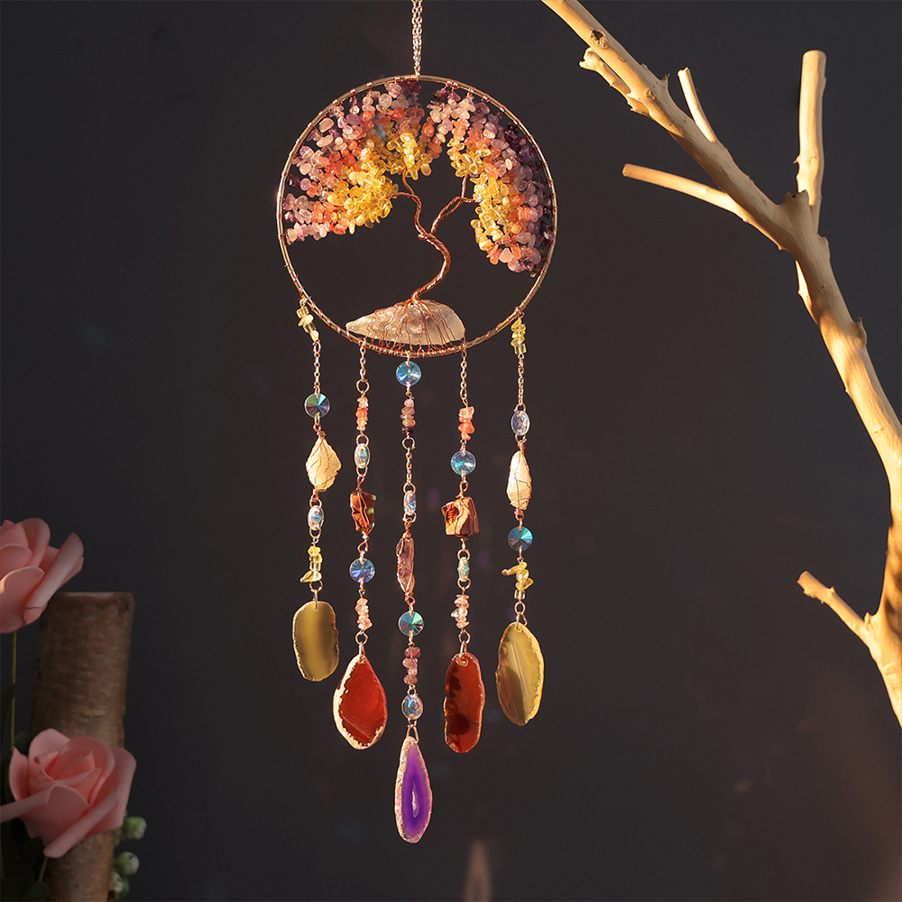 Cross-border new natural crystal rough stone tree of life catcher…