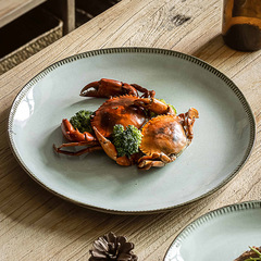 Retro and exquisite large and small plates!  Practical ceramic dinner plate B&B restaurant salad plate steak plate Weixia