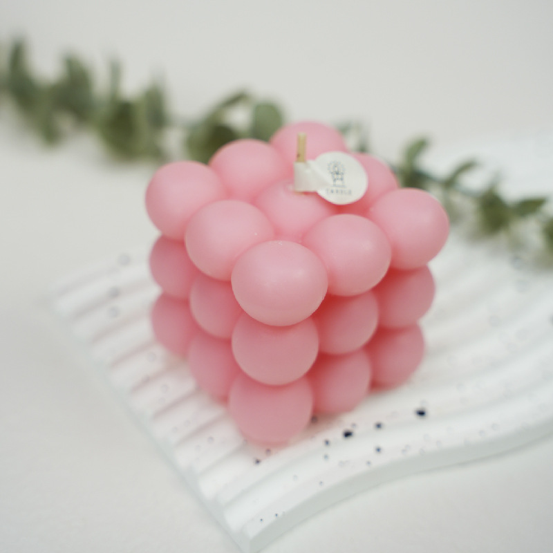 創意魔方香薰蠟燭diy 伴手禮擺件無煙浪漫植物精油香氛蠟燭批發