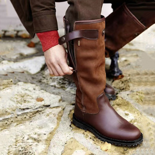 Yama independent station son cross-border foreign trade new European and American retro outdoor knight boots plus size men's leather boots equestrian boots