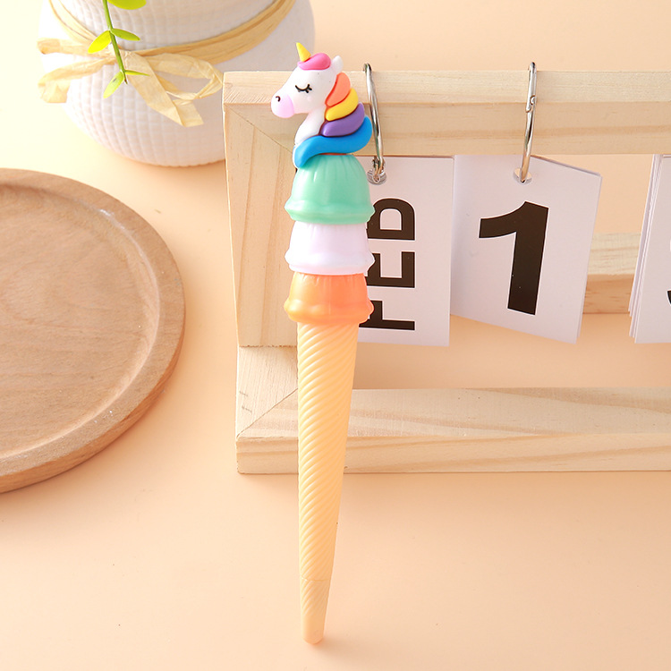 Unicorn Haagen-Dazs bolígrafo de góner papelería creativa estudiante dibujos animados cono pluma de agua pluma de firma de oficina