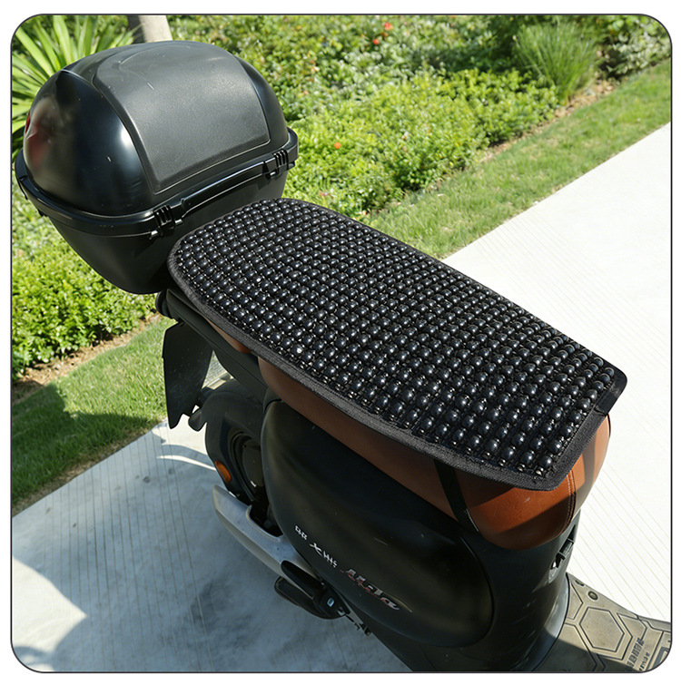 Summer Wooden Bead Electric Vehicle Seat Cushion, Breathable Seat Pad, Non-Slip, Sun Protection, Universal Electric Bike Seat Cover, Summer Cooling Pad