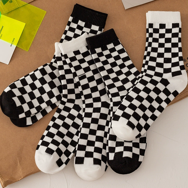 Autumn winter retro plaid knee socks, mid-length, internet celebrity, wholesale