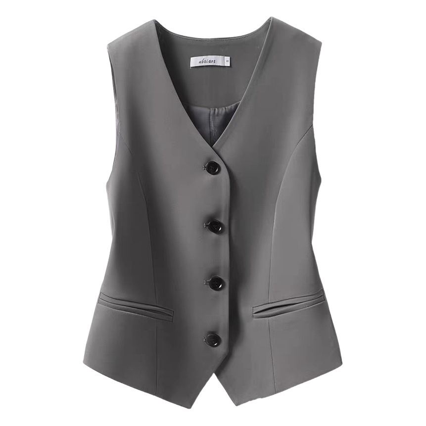 Traje chaleco Chaleco de las mujeres 2023 otoño nuevo top delgado sin mangas Chaleco Corto temperamento apilados chaleco image 1