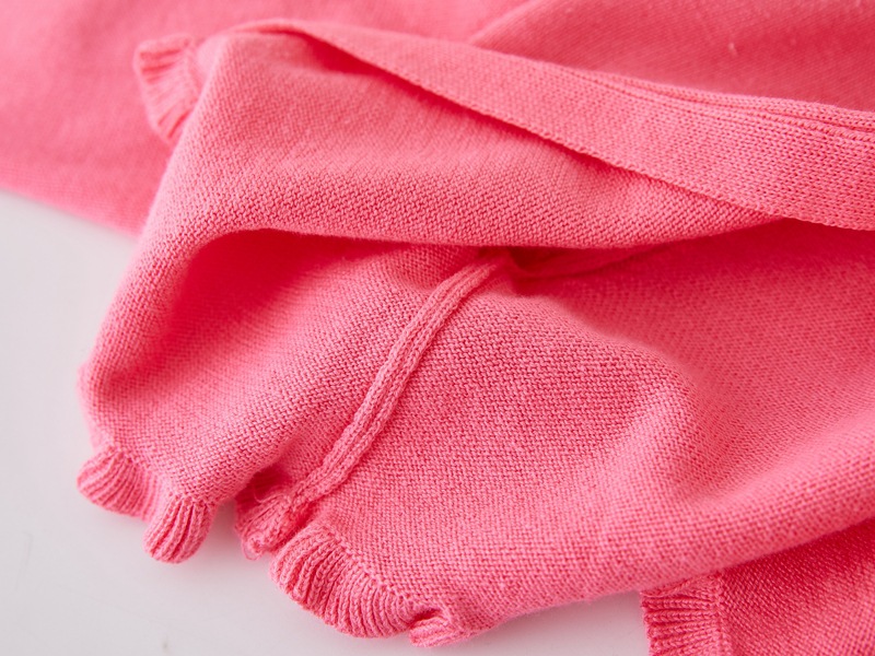 Cardigan en tricot à dentelle florale pour filles et mères – Pull en coton doux pour le printemps et l'automne pour tout-petits et enfants (3-8 ans, 100-140 cm) – Bleu marine et rose_voghion.com