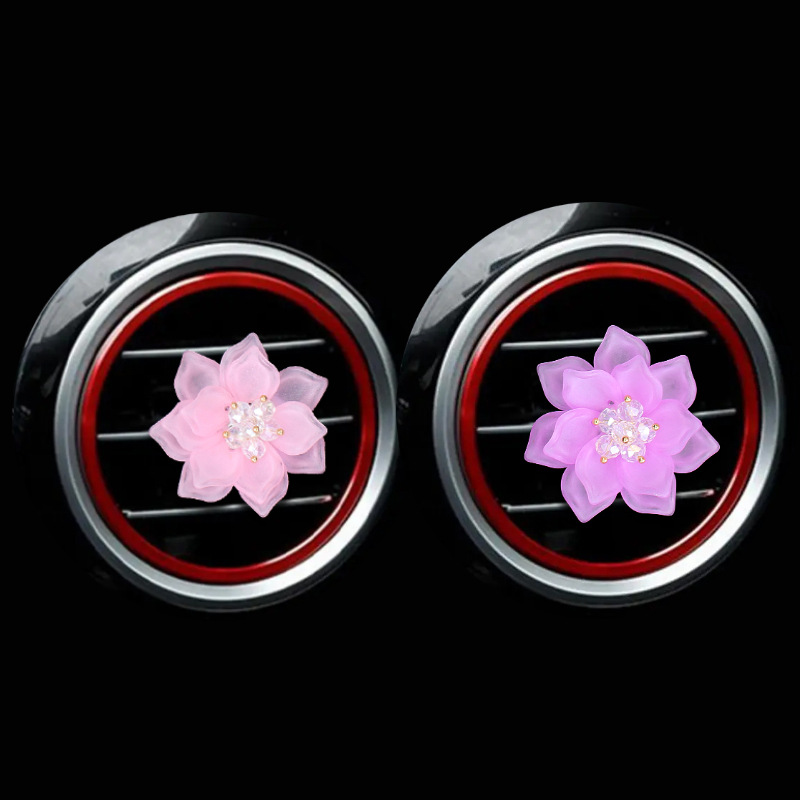 Salida de aire acondicionado de aromaterapia de coche, flor de loto creativa, decoración de fragancias de coche, celebridad de Internet, perfume de coche, decoración de mujer