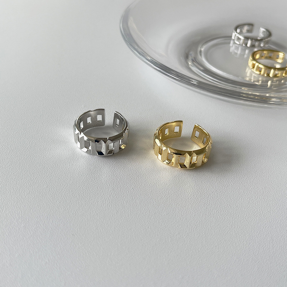 Fashion Geometric Copper Hollow Out Open Ring