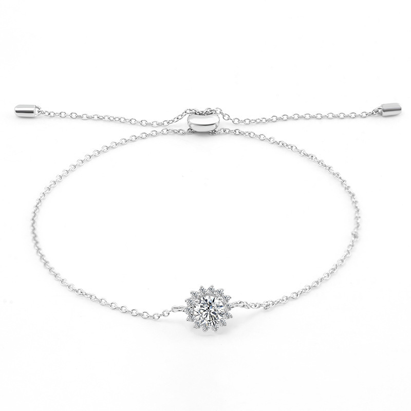 925 silver diamond sunflower moissanite bracelet ins personality ladies Bracelet diamond jewelry a generation of hair