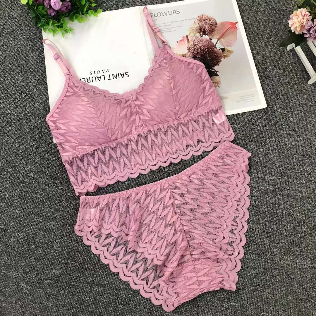 Stock de productos de cola de alta calidad encaje sujetador traje de las mujeres pequeño pecho push up sexy belleza espalda ropa interior traje lote