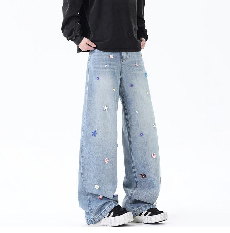 Retro Bunte Wide Leg Jeans Für Damen Und Herren Boyfriend Style_voghion.com