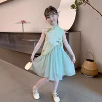 Hanfu Girls 2024 Новое летнее детское платье в китайском стиле Летняя юбка в древнем стиле для маленьких девочек.