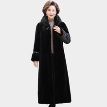 中年人水貂皮草女妈妈加长款海宁中老年冬季整貂毛绒大衣外套批发