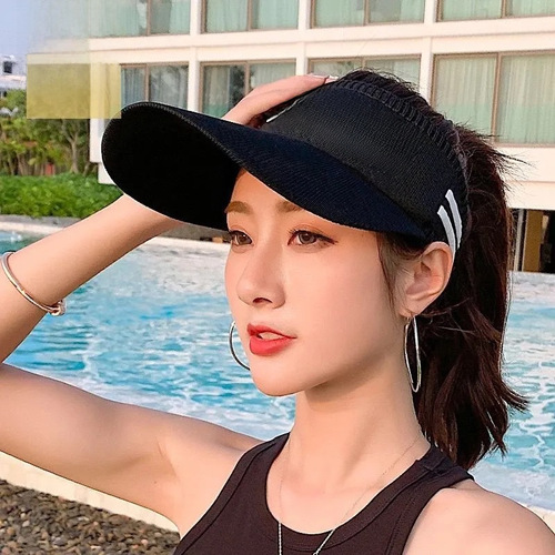 Women's Spring Summer Korean Style Fashion Vlogger Breathable Sun Hat Extended Brim Capless Baseball Cap Ins Bucket Hat