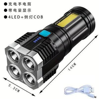 LED flashlight small outdoor UV fənərlər - 4-cores