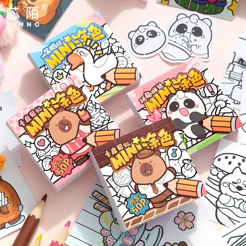 Книга-раскраска Xinmo, милые детские наклейки для переодевания, ручная работа