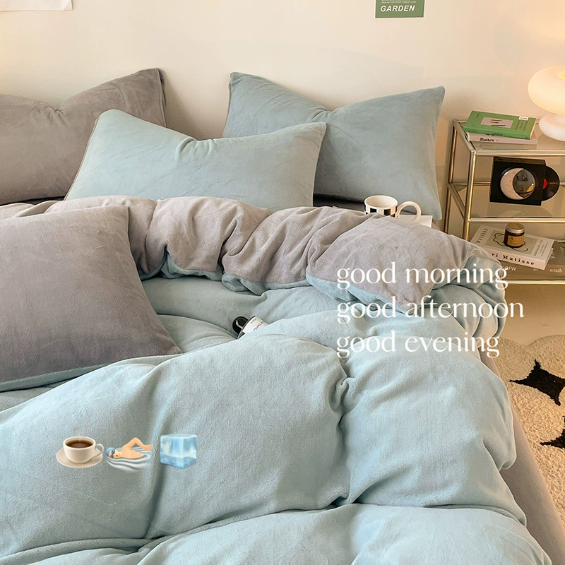 Зимний двухсторонний молочный коралловой стеганое одеяло класса А