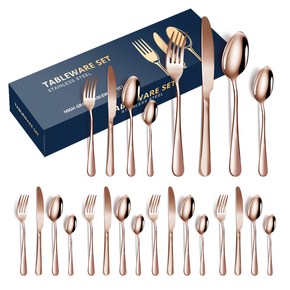 4 구성 요소 6 명 24 조각 로즈 골드