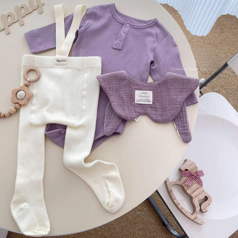 Infant and Toddler Base Layer Set, New Spring and Autumn Style, Newborn Baby Long Sleeve Base Layer Triangle Romper with Pants and Socks Set Infant and Toddler Base Layer Set, New Spring and Autumn Style, Newborn Baby Long Sleeve Base Layer Triangle Romper with Pants and Socks Set