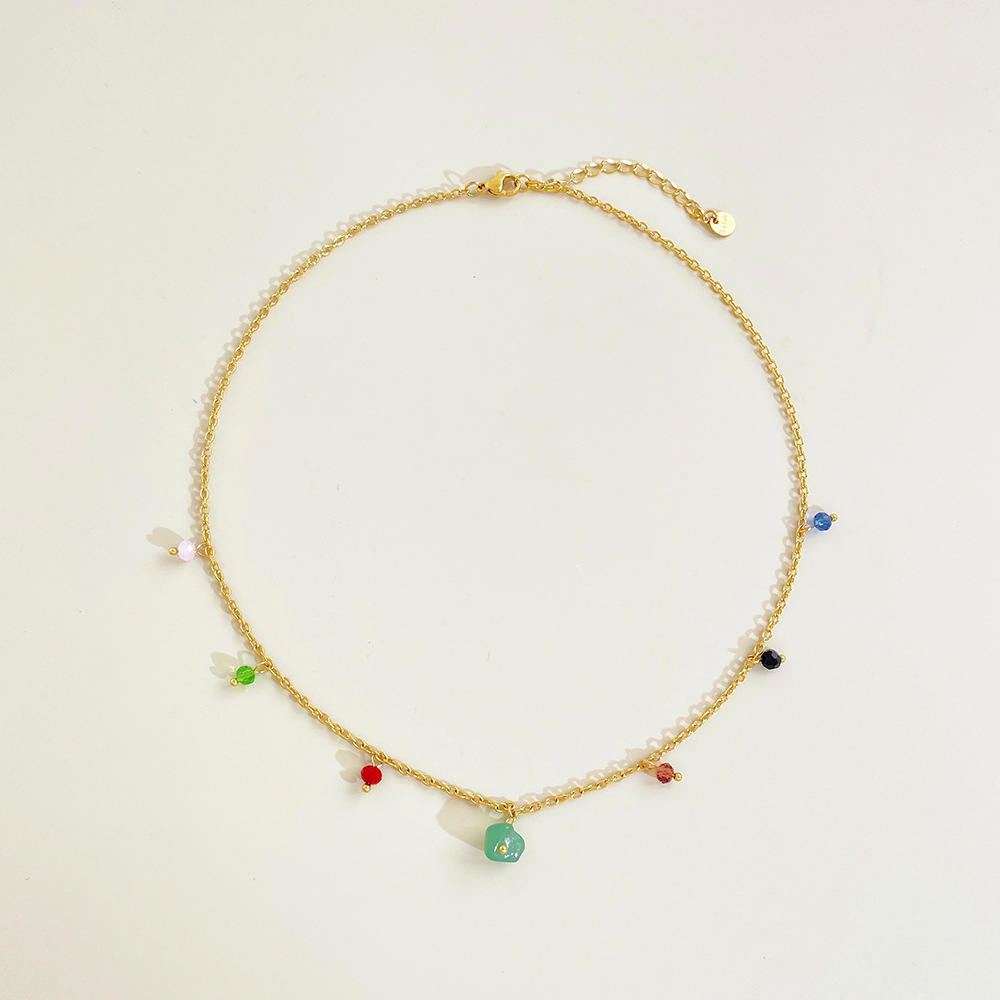 Basic Geometric Stainless Steel Necklace Plating Zircon Stainless Steel Necklaces_colorza_4