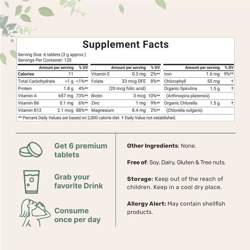 亚马逊跨境爆款 小球藻螺旋藻片Chlorella spirulina tablets批发|undefined