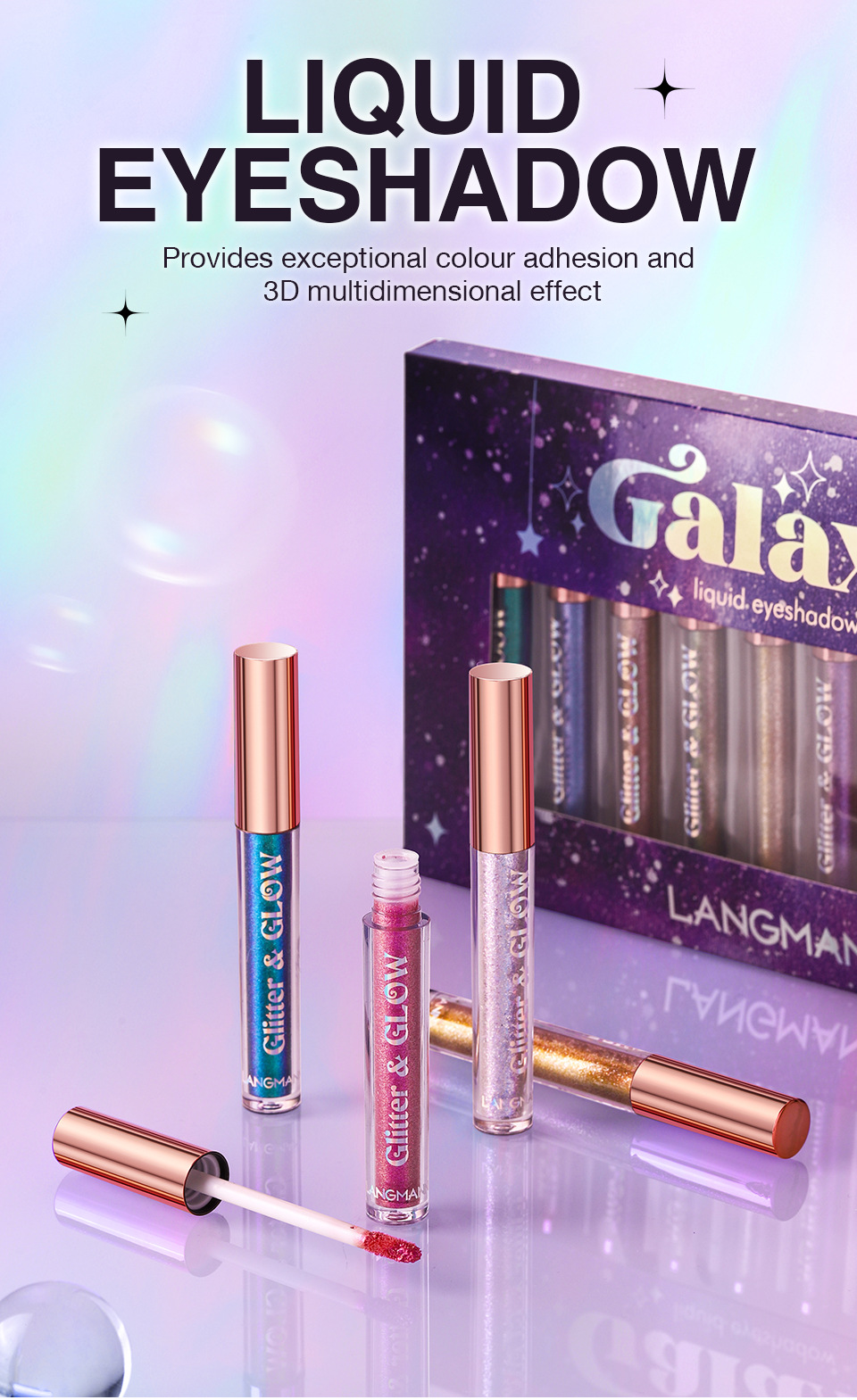 Langmanni Pearlescent Liquid Eyeshadow Ten-Color Single Pack Chameleon Pearlescent Eyeshadow Liquid Specification drawing