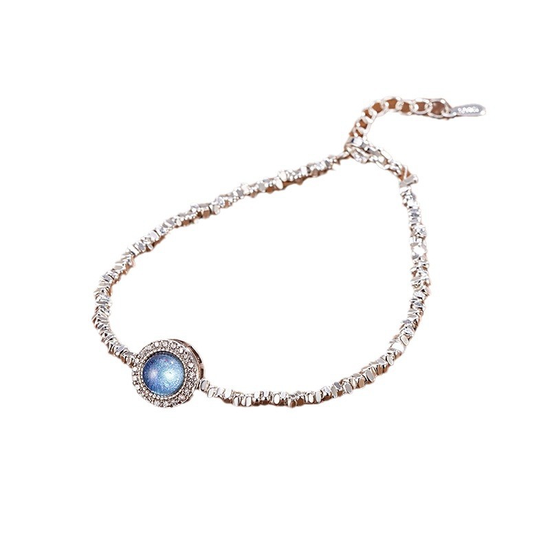 Elegantiška sidabrinė apyrankė su akvamarinu ir deimantais vyrams_voghion.com