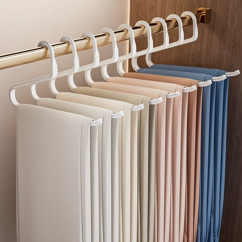 Пластиковая вешалка для брюк в форме гуся для домашнего использования, нержавеющая, бесследная, нескользящая, специальная вешалка для брюк, Z-образная компактная вешалка для одежды.