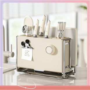 ✅ Chopstick Storage Box Kitchen Rack Storage Rack Cream Knife Holder Cage Wall-Mounted Cutting Board Knife Chopsticks Wall Hanging Tube Household Cage