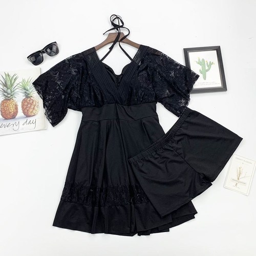 Large size conservative swimsuit for women covering their belly to make them look slimming 200 kilograms of fat mm hot spring plus fat plus large hot spring swimsuit wholesale