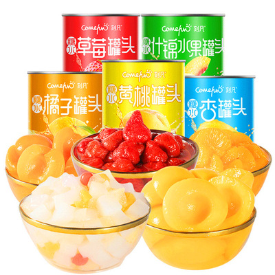 砀山特産糖水罐頭425g黃桃橘子草莓杏什錦水果罐頭速食解饞零食