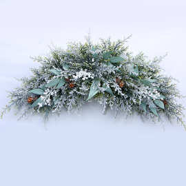 圣诞节新款圣诞落雪仿真松枝装饰套件松子圣诞装饰挂件树批发