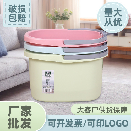 Thickened Plastic Mop Bucket for Home Use, Large Capacity Floor Cleaning Bucket, Mop Bucket, Mop Wringer Bucket, Cleaning Bucket with Roller