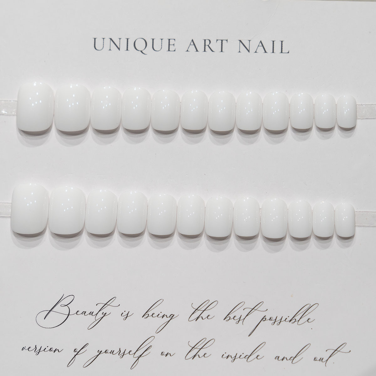 Alto grado blanco corto puro monocromo simple limpio uñas falsas manicura uso diario manicura producto terminado al por mayor