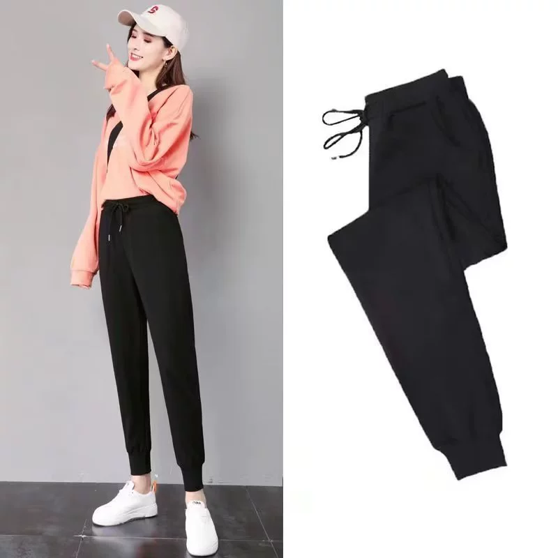 Модный и простой темперамент с тонкими брюками для ног весной новые новые женские повседневные дикие брюки для женщин