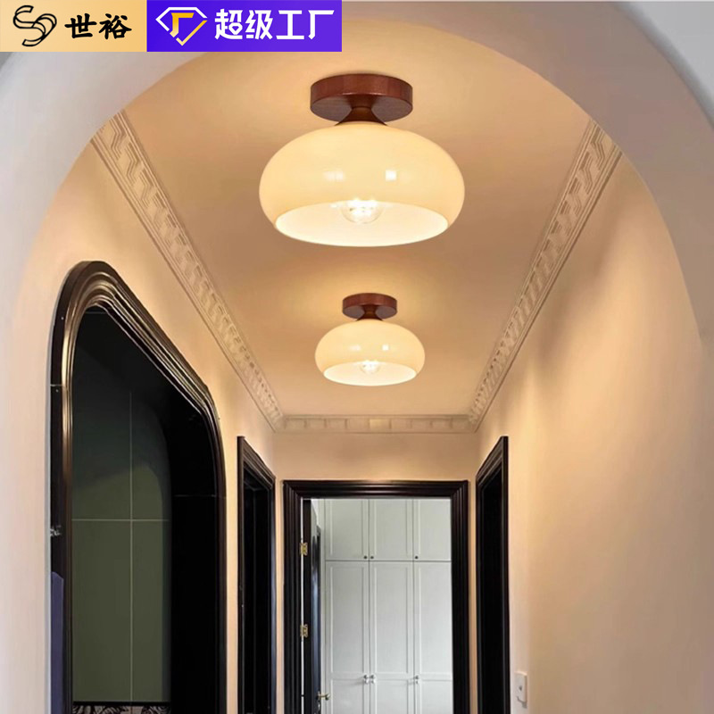 Medieval Wabi-Sabi Style Entrance Hall Corridor Lamp Aisle Lamp Bedroom Cloakroom Creative Stairwell Ceiling Lamp