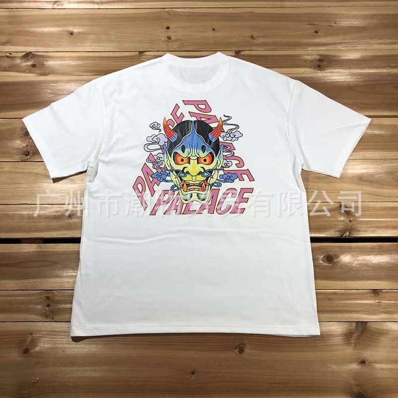 クラシックハイストリートルーズファントム溶解三角形落書きプリント半袖Tシャツ男性と女性のための純綿パレス半袖|undefined