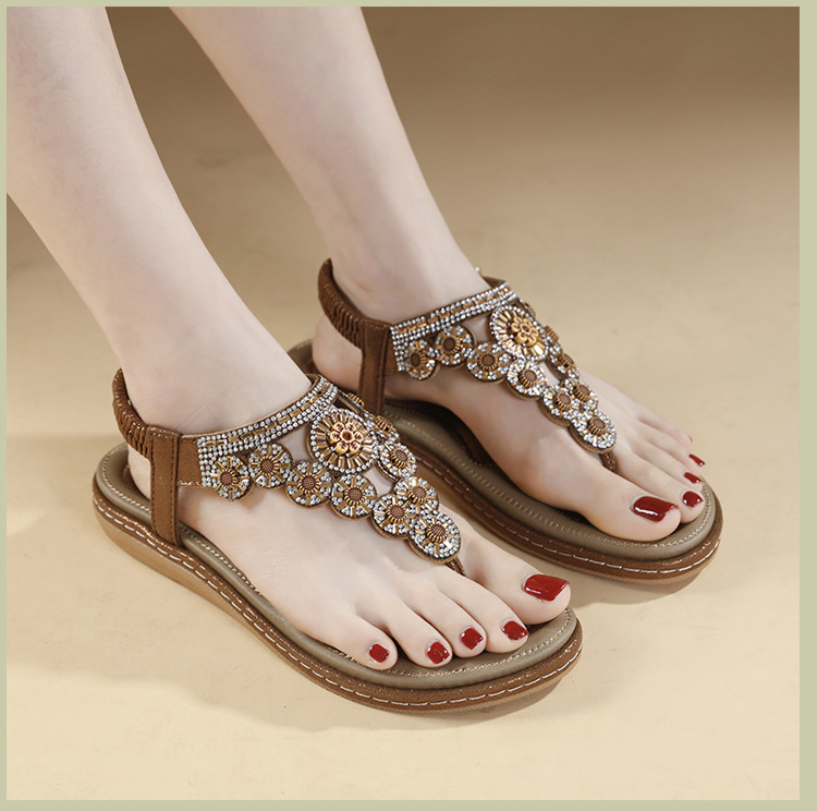 F8375 490K GIÀY DÉP SANDAL NỮ HUITDTU GẮN ĐÁ PHONG CÁCH ÂU MỸ GIÀY DÉP NỮ G01 SẢN PHẨM MỚI
