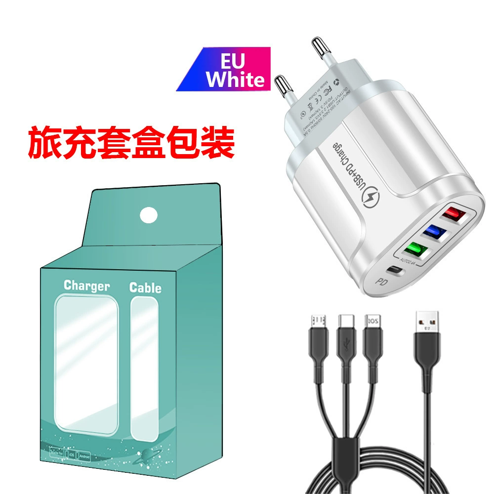 Многопортовое зарядное 5V/2.4A, новый туристический 3 USB + Type-C, стандарты США и Европы