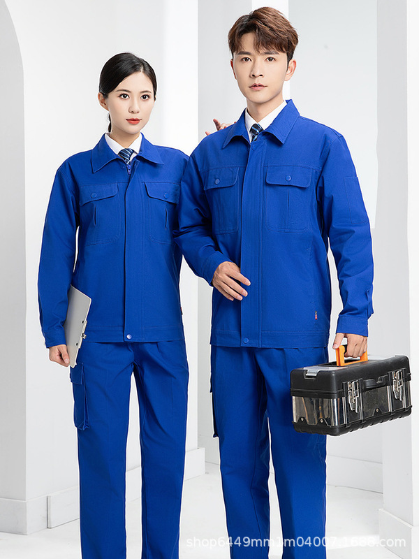 工作服春秋长袖纯棉劳保服套装男女电焊工耐磨防烫电力拉链工程服|undefined