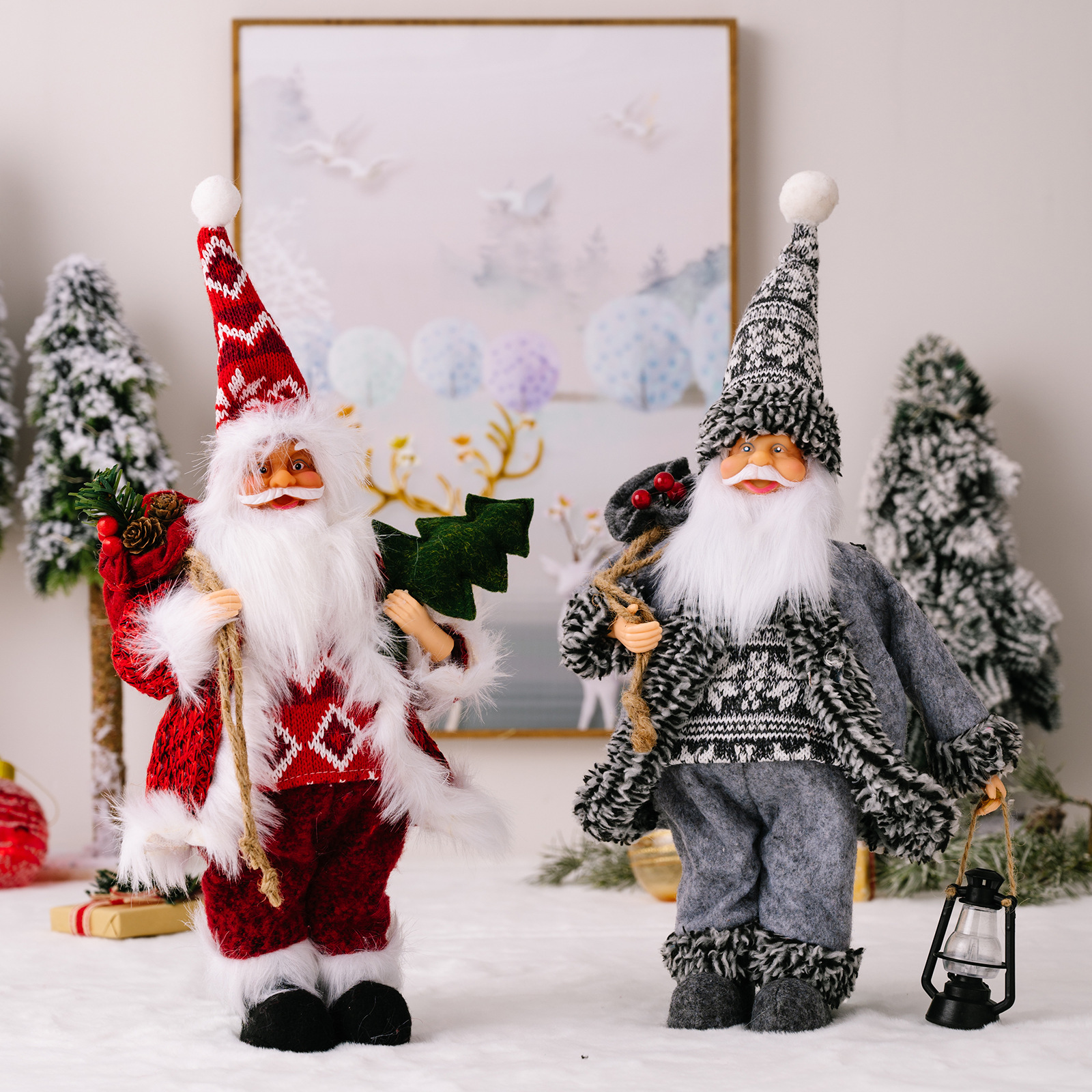 Vianočné ozdoby v stoji so svetielkami Vianočná živica starček Vianočné ozdoby do domácnosti_voghion.com