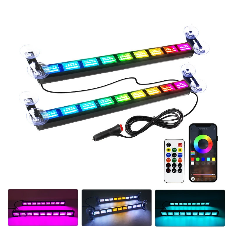 Симфония штанга многофункциональный красочный один буксир два длинных светильника APP пульт дистанционного управления вспышка сигнальная лампа светодиодный автомобильный стробоскоп