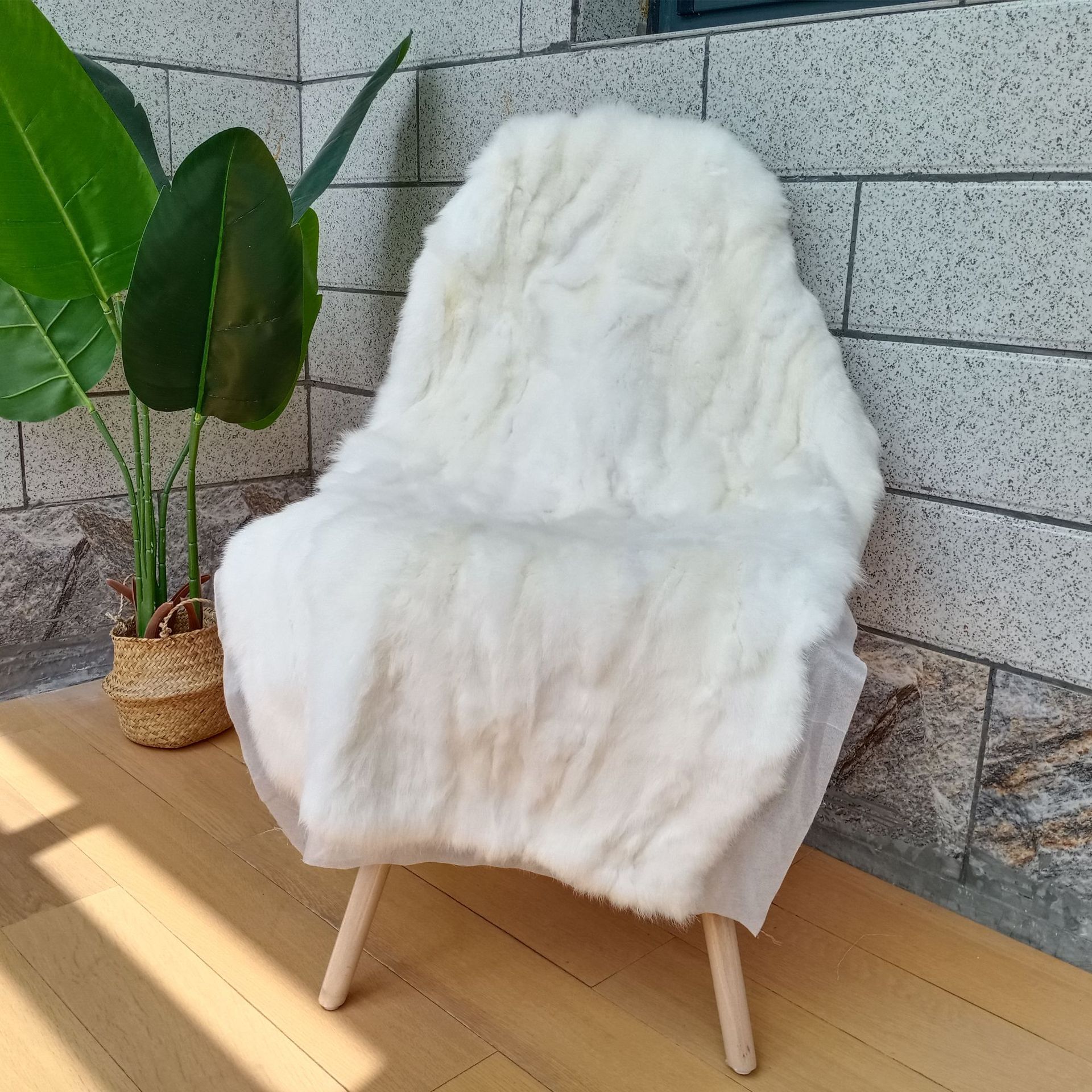 Cross-border engrosada patchwork manta de piel de conejo Estilo nórdico sala de estar dormitorio noche hogar manta felpa