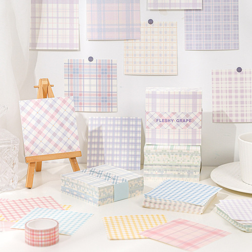 Paper dyeing note paper plaid element series creative plaid ins style message note paper 10 styles