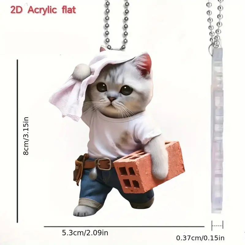 Nuevos productos creativos para mover ladrillos gatitos colgantes de automóviles acrílicos planos de automóviles espejos retrovisores decoraciones colgantes colgantes image 6