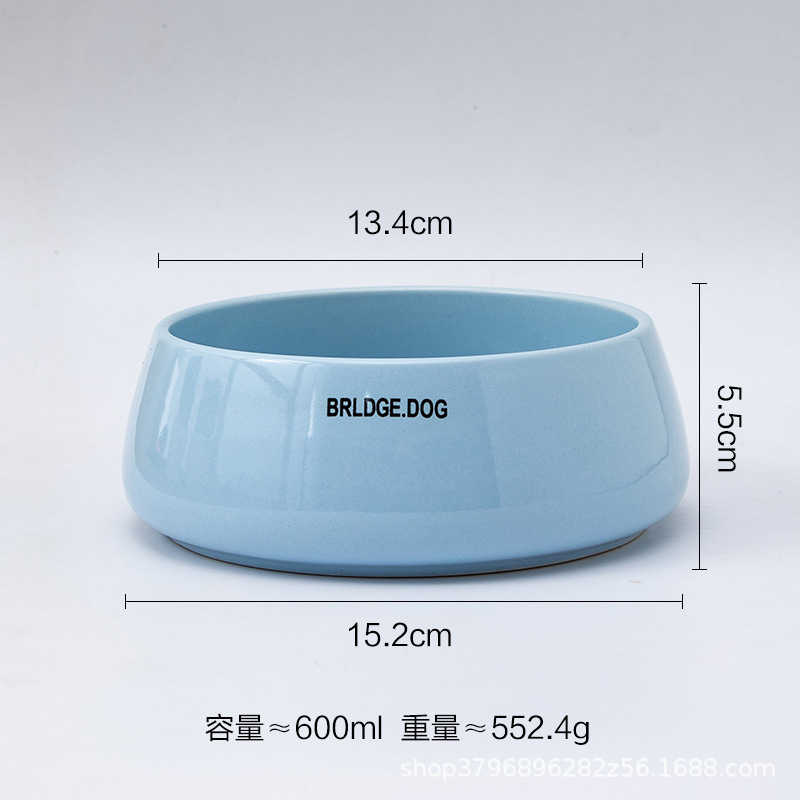 BRCLBE DOG宠物陶瓷收口食盆防黑下巴狗狗碗家用水碗防溅易清洗|undefined