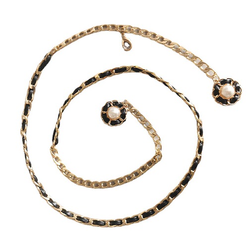 Xiaoxiangfeng waist chain camellia chain belt with small suit women decorative skirt European and American braided chain body chain