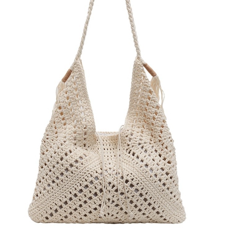 Lazy Style Large Capacity Woven Bag For Women, Summer Seaside Vacation Shoulder Beach Bag, Straw Tote Bag - Thumbnail 5