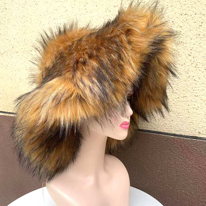Kunstbonten emmerhoed met brede rand - Winterwarme modieuze hoed voor vrouwen, zacht en comfortabel, stijlvol en trendy (meerdere kleuren)_voghion.com