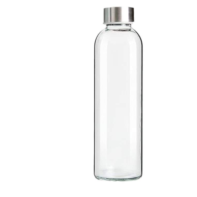 Taza de jugo de vidrio de exportación de Amazon con tapa de botella de agua deportiva taza de vidrio casera de vidrio transparente taza de bebida